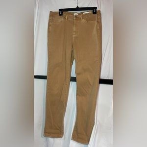 J Jill tan jeans boyfriend straight leg ankle